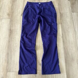 Healing Hands Purple Cargo Scrub Pants Medium Pull On Pockets Bottoms